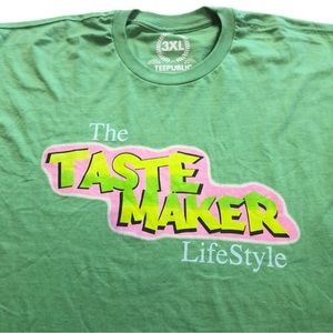 TEEPUBLIC Shirt Men 3XL The Taste Maker Lifestyle Tshirt Green Cotton Blend